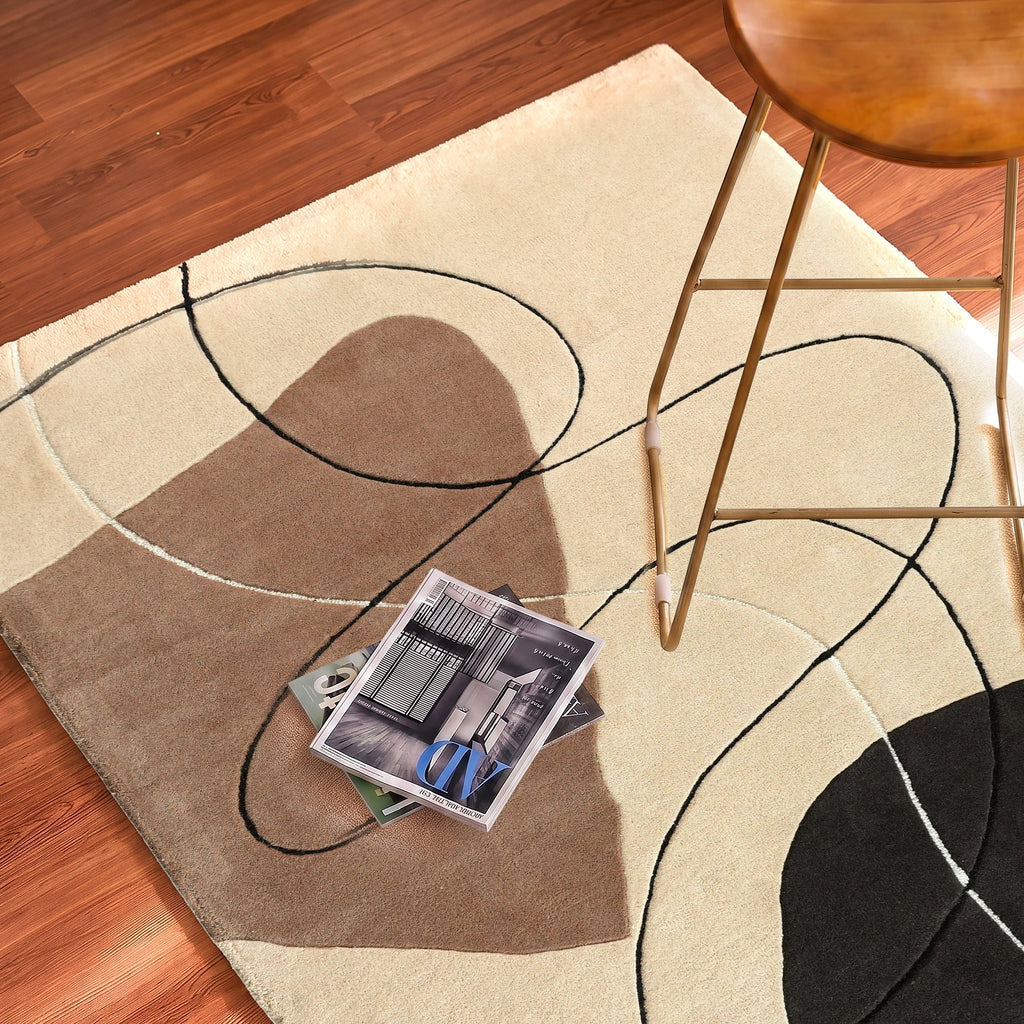 Siena Rug - Mocha Mousse / Black Grain / Cake Batter [WOOL]