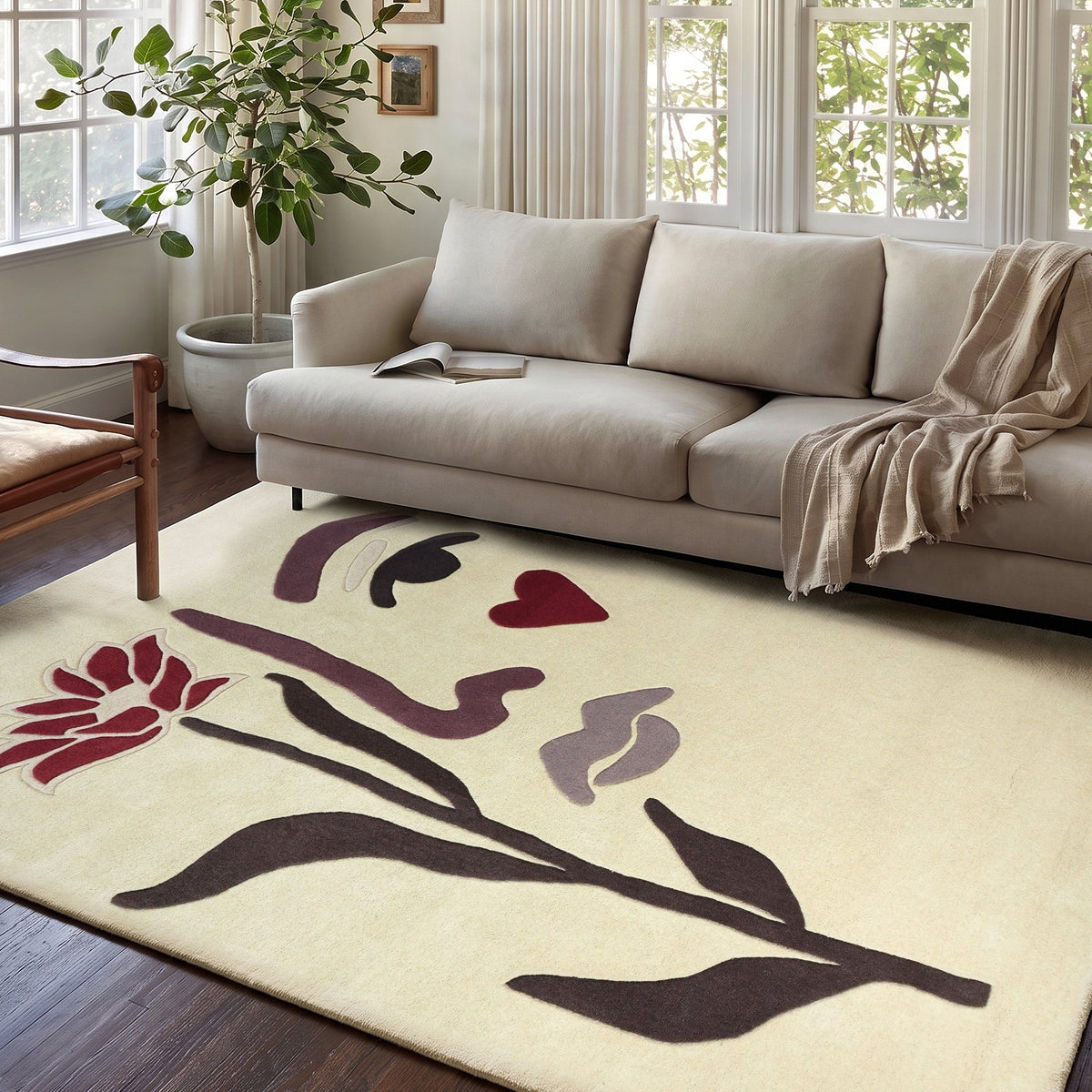 Trieste Rug - Country Red / Dark Mocha / Dark Brown Camo / Smooth Pastel Yellow [WOOL]