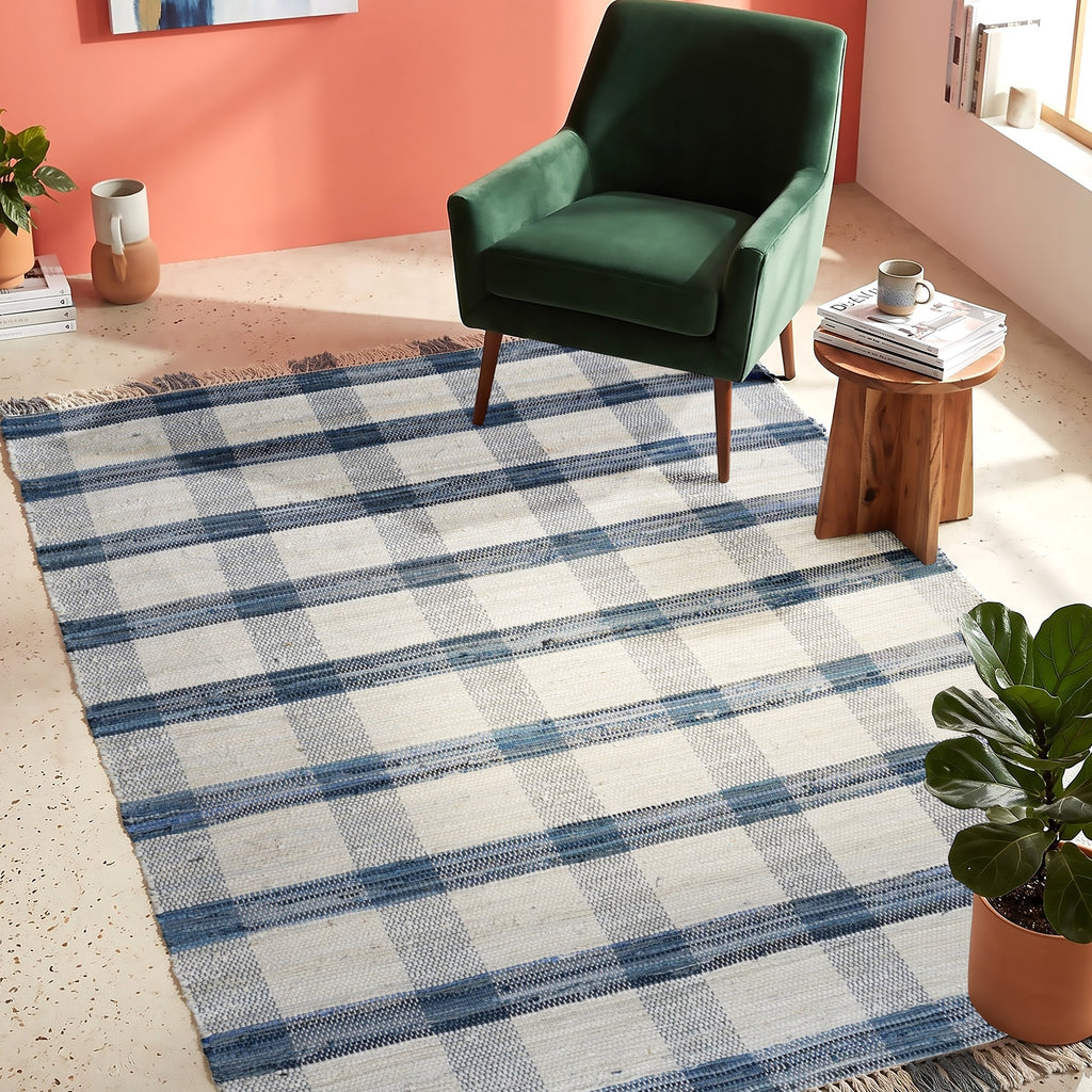 Prairie Rug - Blue Whale / Soft Grey / White [DENIM]