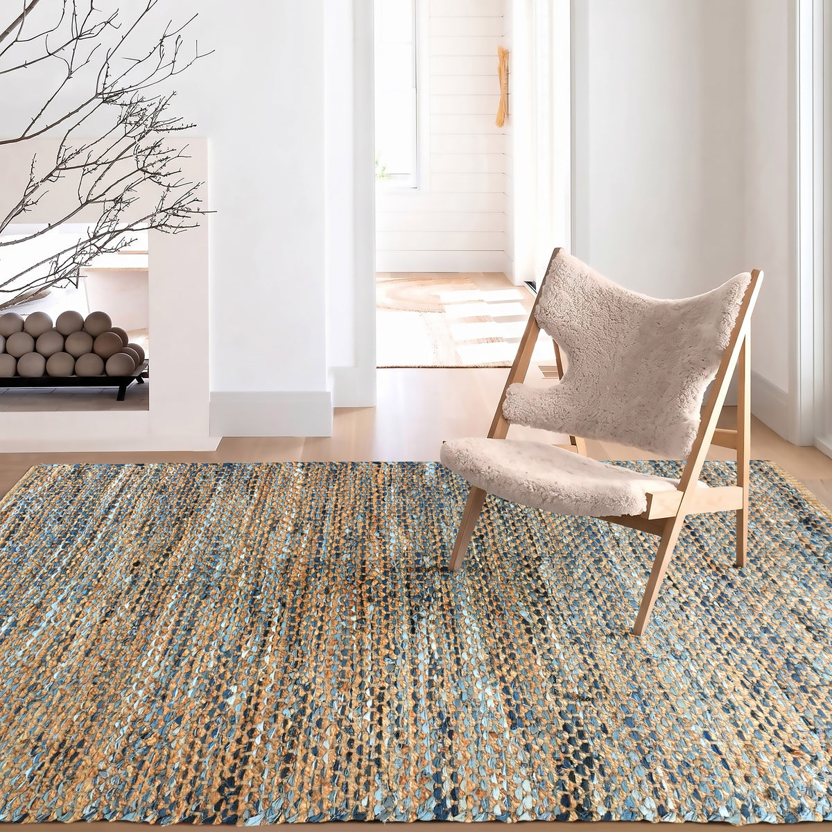 Concord Rug - Neptune / Soft Blue-Green / Prairie Brown [JUTE+DENIM]