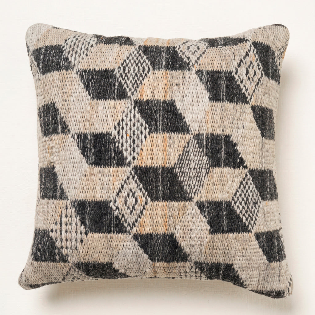 Aspen Cushion - Vintage Charcoal / Worn White  [PET YARN]