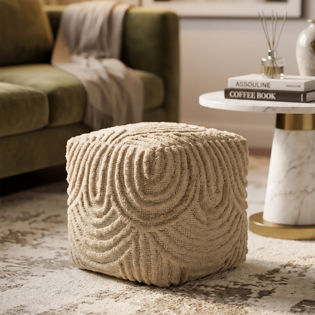 Alaska Pouf - Sombrero Tan / Smooth Cream [WOOL+COTTON]