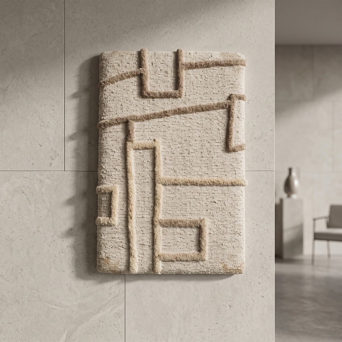 Elara Wall Art - Muted Brown / Royal Beige / Pearly Cream [WOOL]