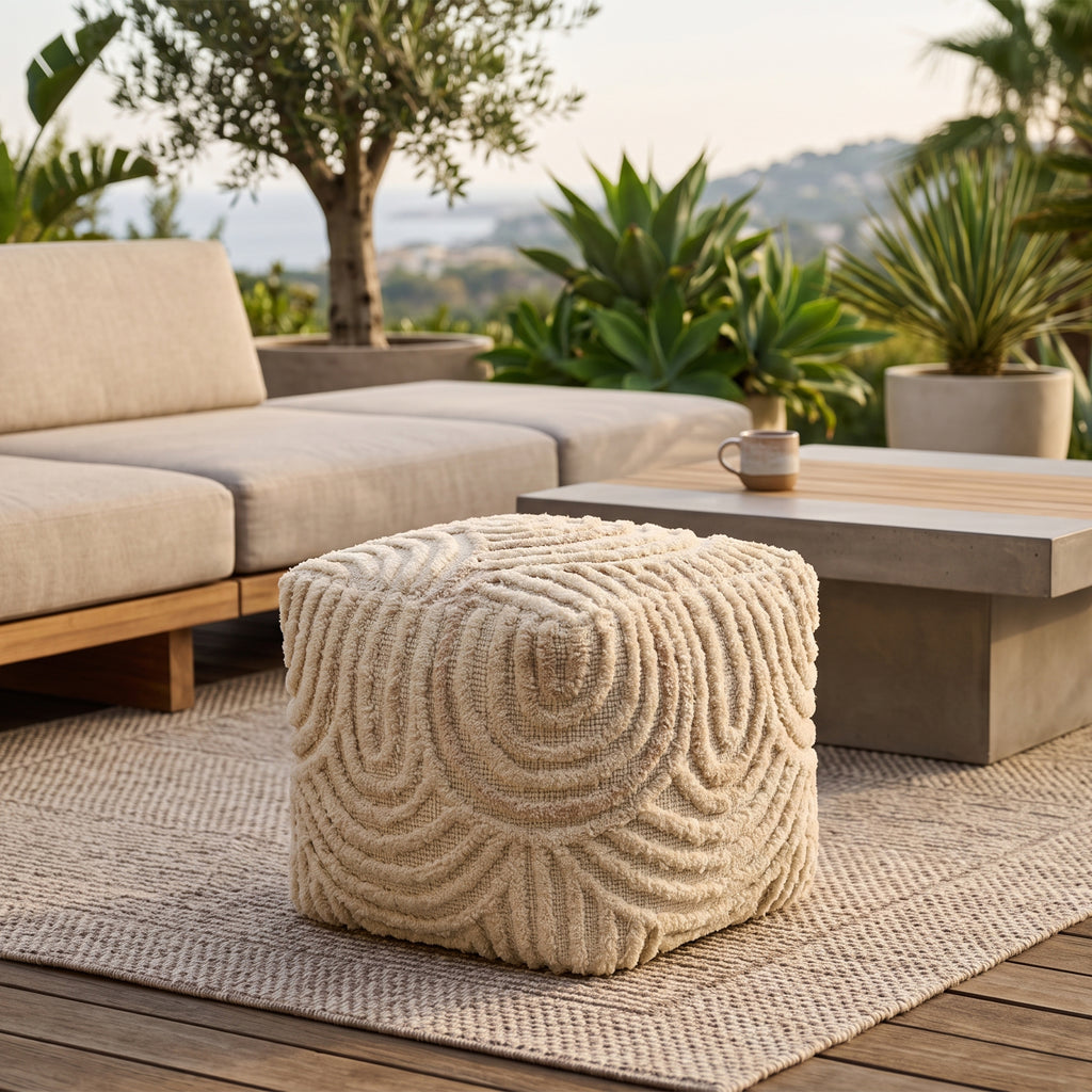 Alaska Pouf - Sombrero Tan / Smooth Cream [WOOL+COTTON]