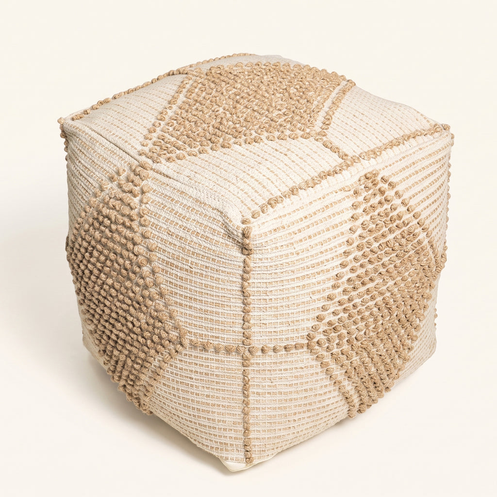 Albama Pouf - Perfect Beige / Cream  [JUTE+COTTON]