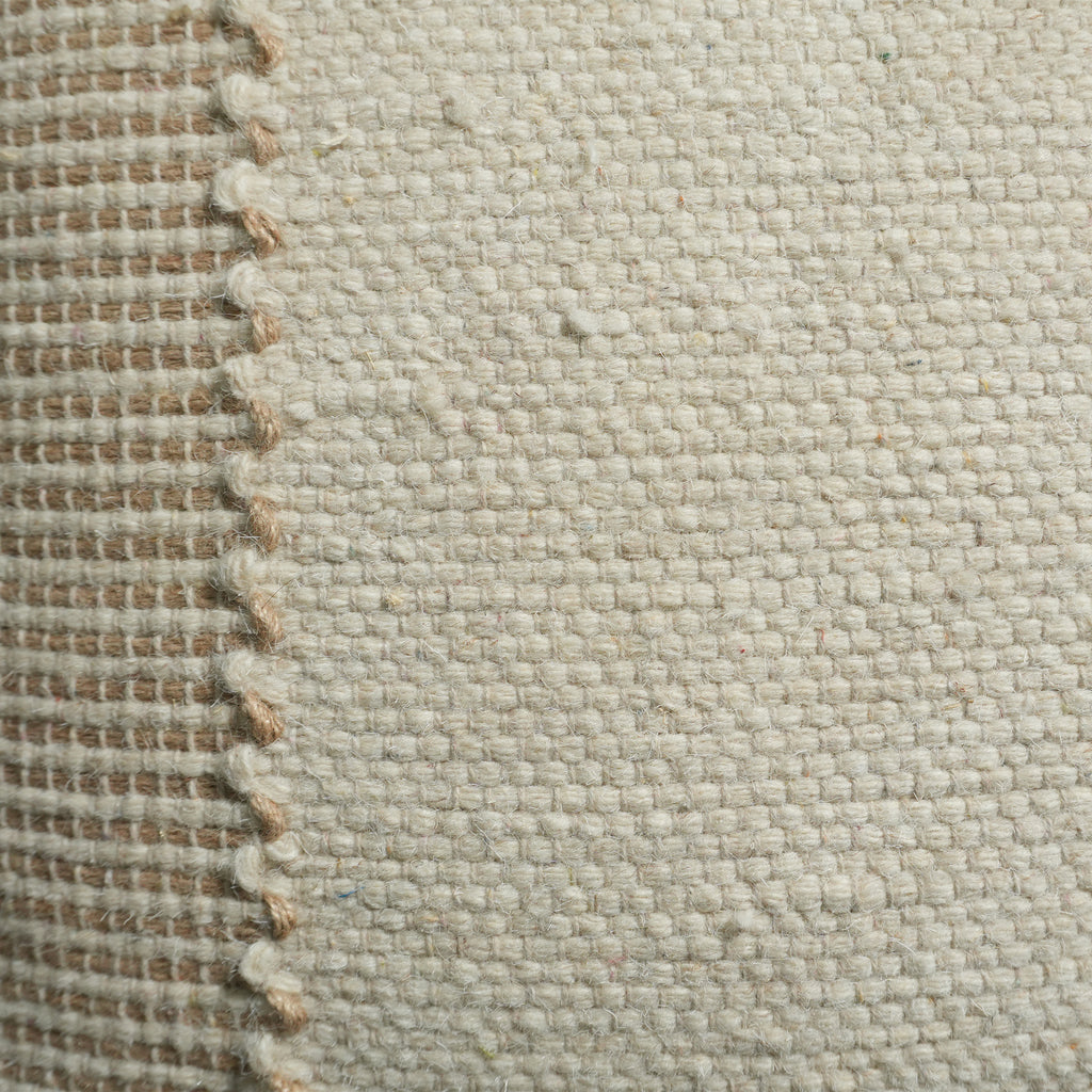 Genoa Pouf - Pastel Wood / Arabian White [WOOL+JUTE+COTTON]