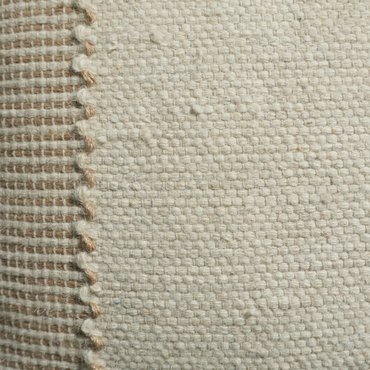 Genoa Pouf - Pastel Wood / Arabian White [WOOL+JUTE+COTTON]