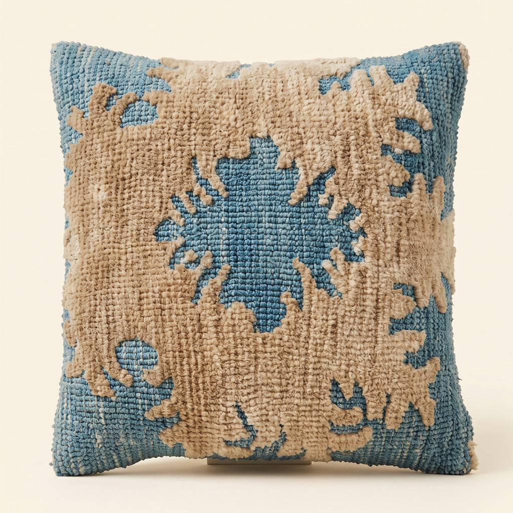 Perry Cushion - Smalt Blue / Beige Dune  [WOOL]