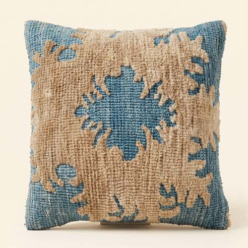 Perry Cushion - Smalt Blue / Beige Dune  [WOOL]