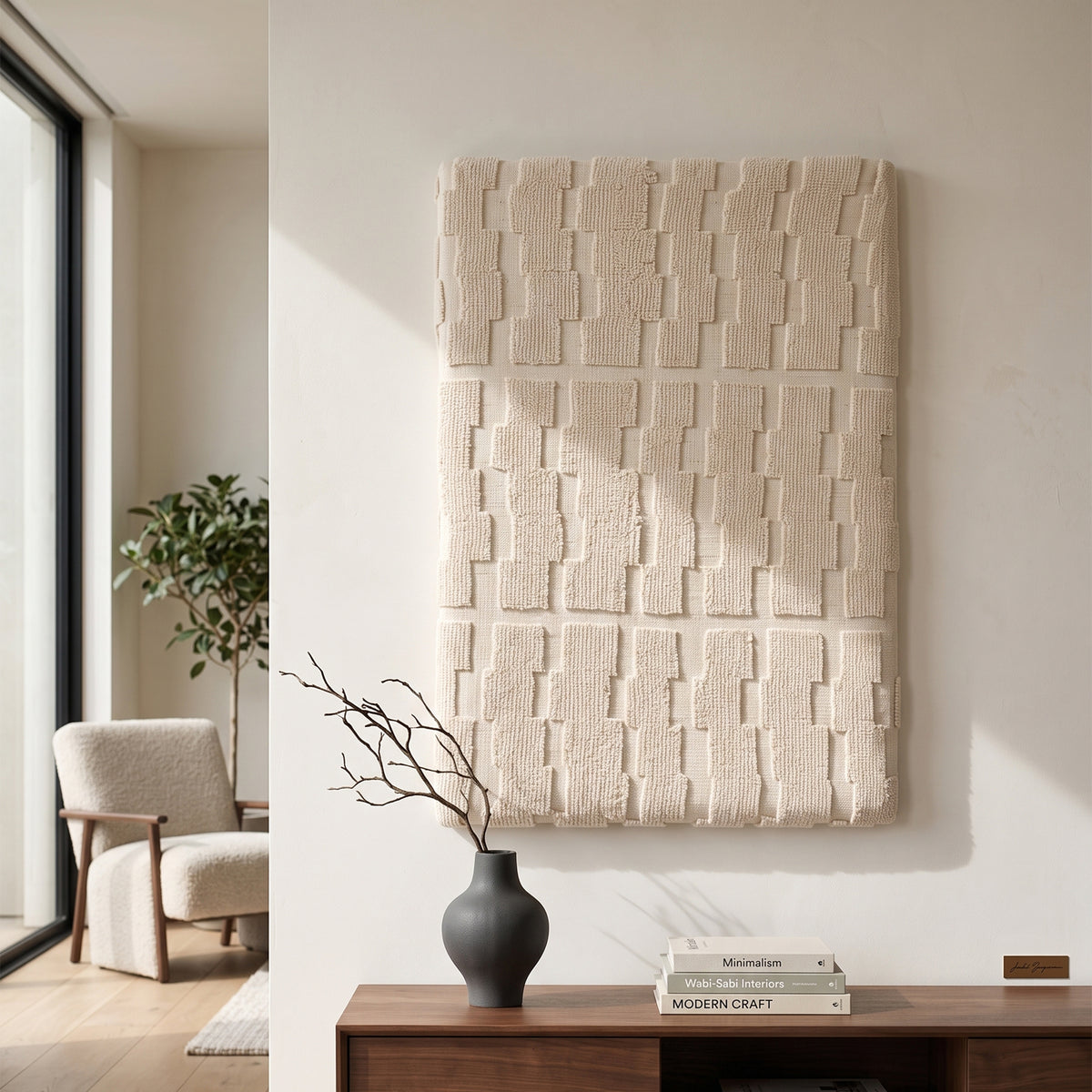 Mosaic Wall Art  - Bone Cream [WOOL]