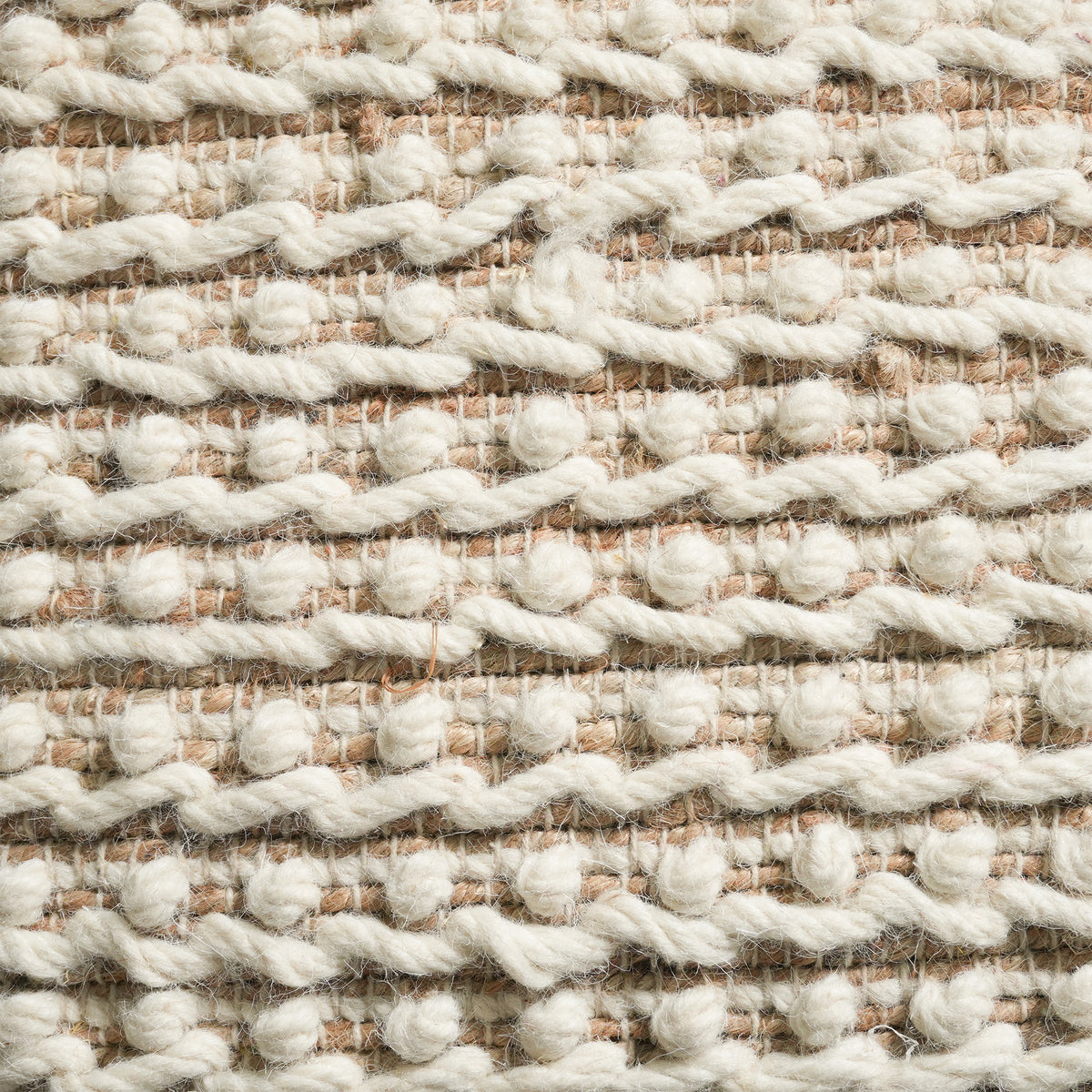 Clyde Pouf - Tan Skin / White Beige [WOOL+JUTE+COTTON]