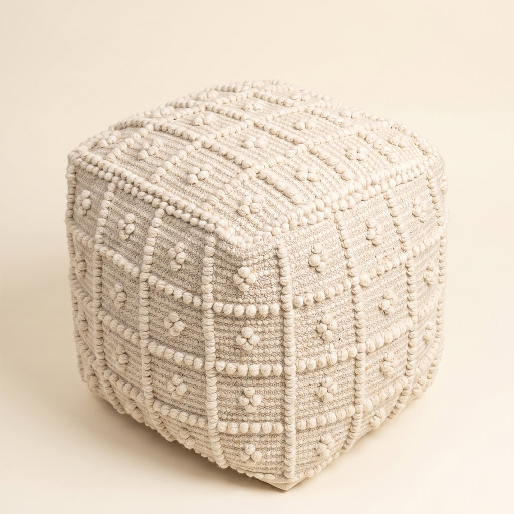 Sierra Pouf - Ivory [WOOL+COTTON]