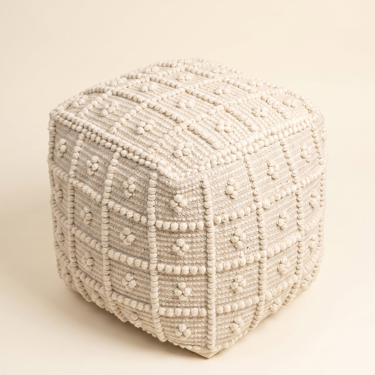 Sierra Pouf - Ivory [WOOL+COTTON]