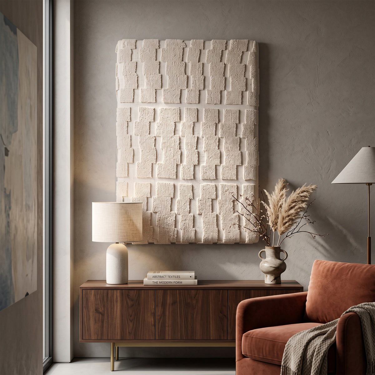 Mosaic Wall Art  - Bone Cream [WOOL]