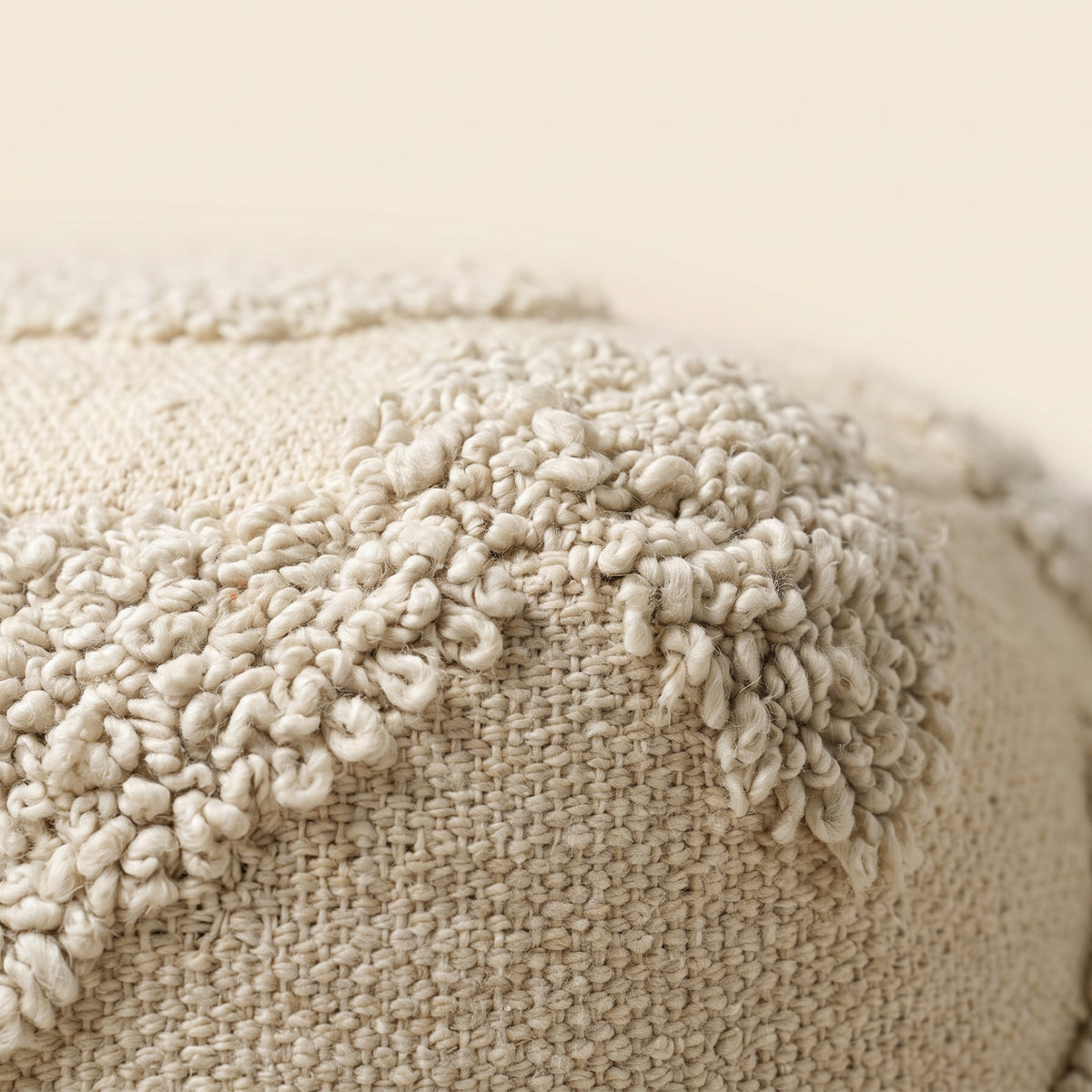 Meridian Pouf - Bone Cream / Subtle Beige [WOOL+COTTON]