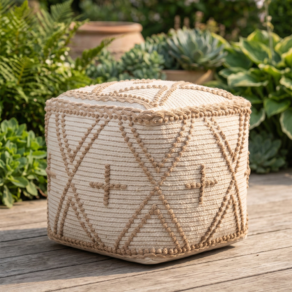Sterling Pouf - Pure Beige Cashmere [WOOL+JUTE+COTTON]