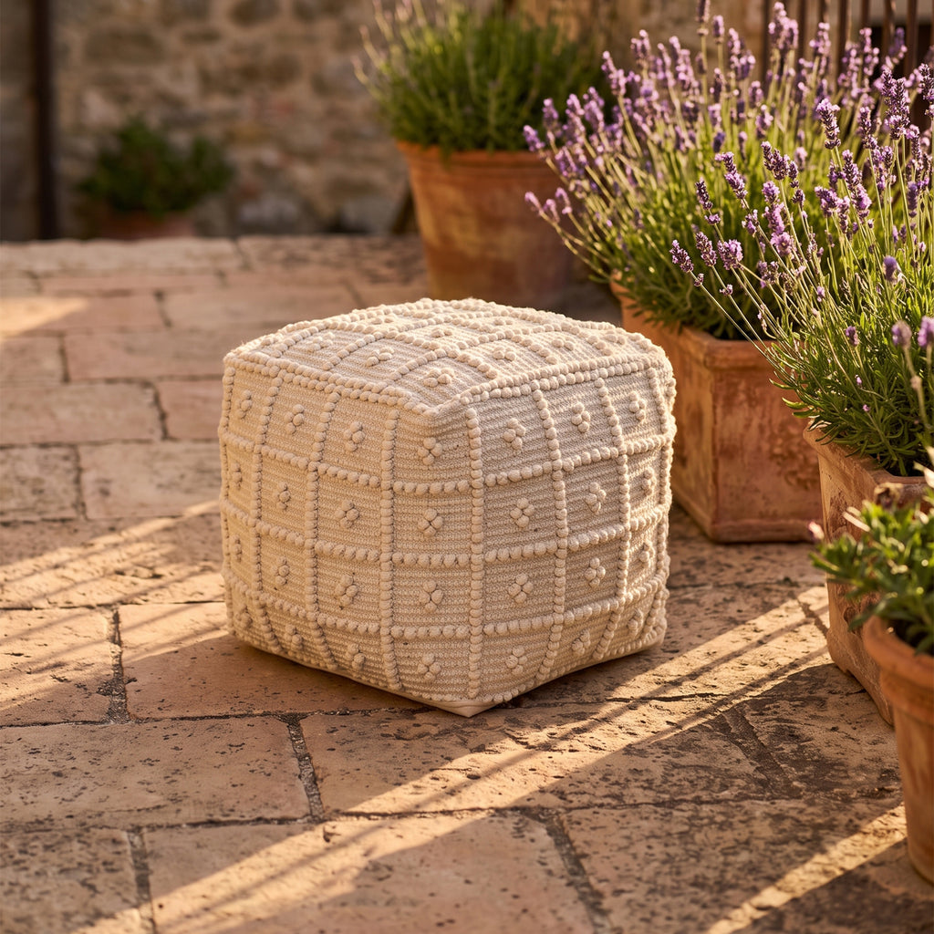 Sierra Pouf - Ivory [WOOL+COTTON]