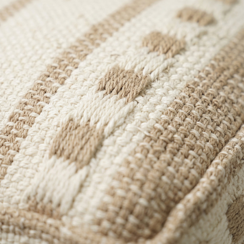 Quincy Pouf - Honey Blond / Ivory Porcelain [WOOL+JUTE+COTTON]