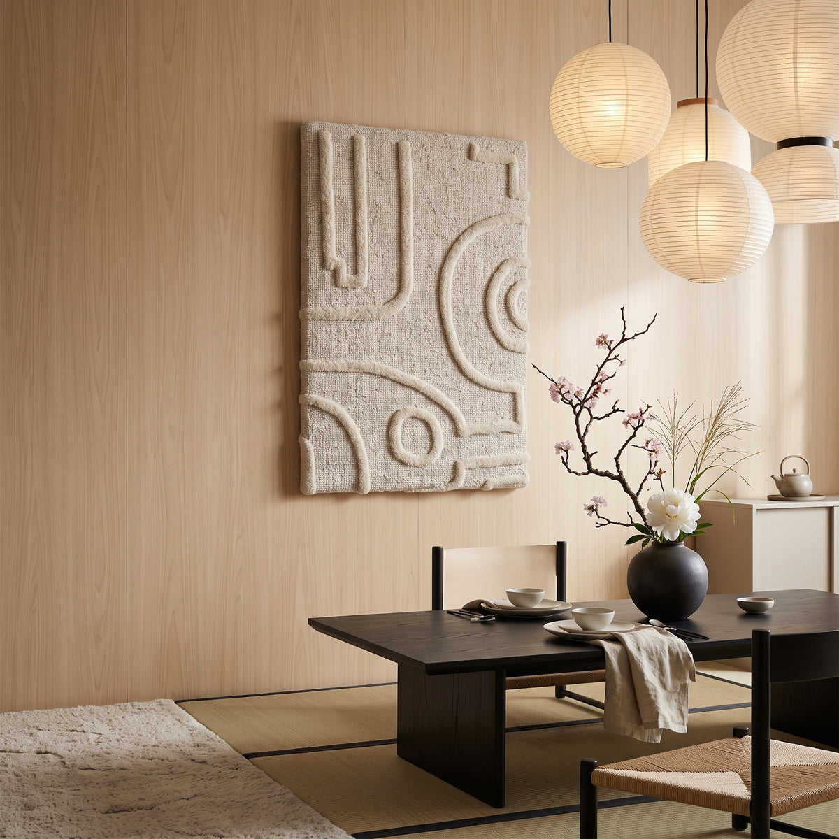 Zuri Wall Art - Shoji White [WOOL]