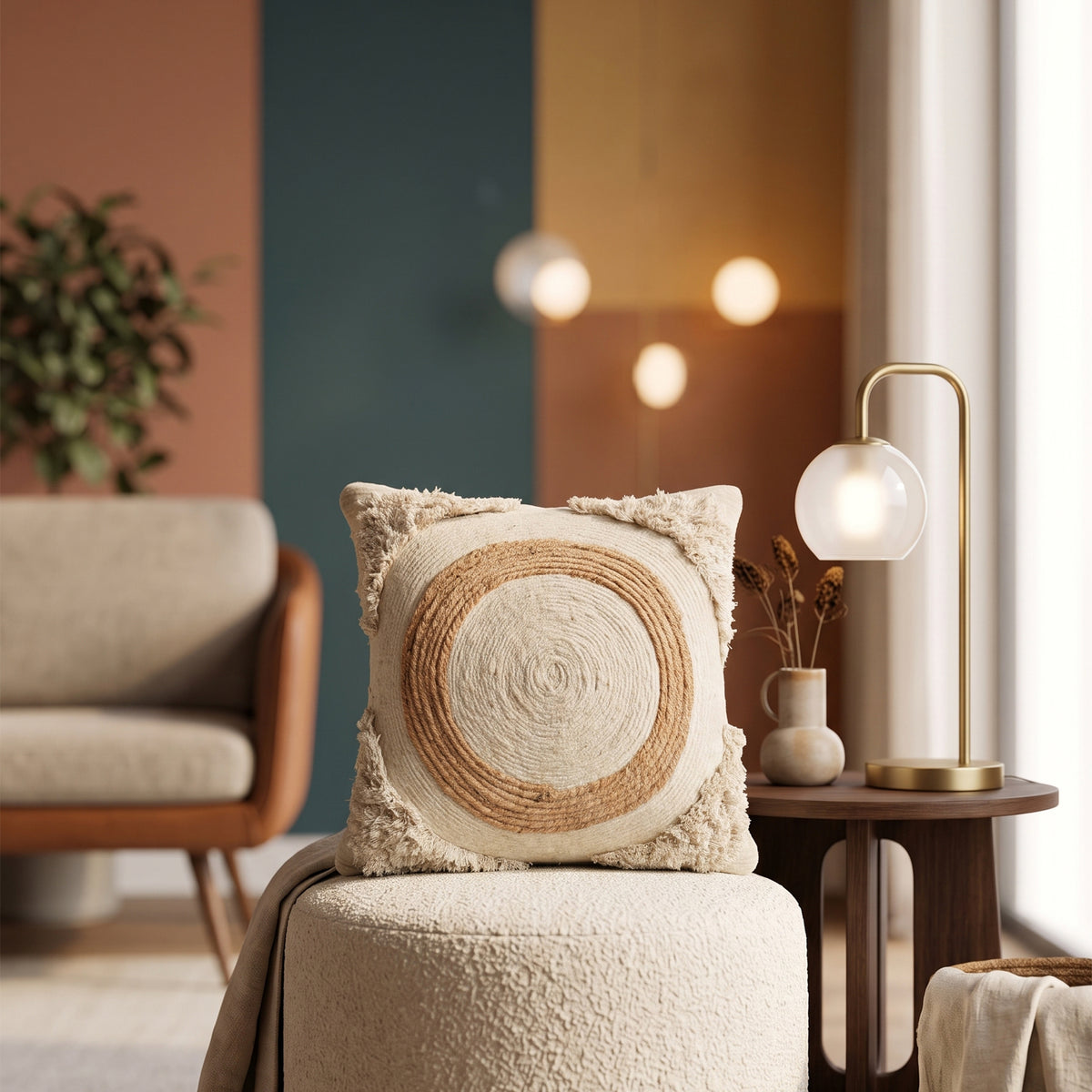 Maple Cushion - Cottage White / Charming Beige [COTTON+JUTE]