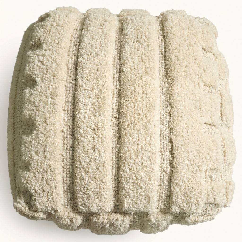 Lark Pouf - Ivory Porcelain [WOOL+COTTON]