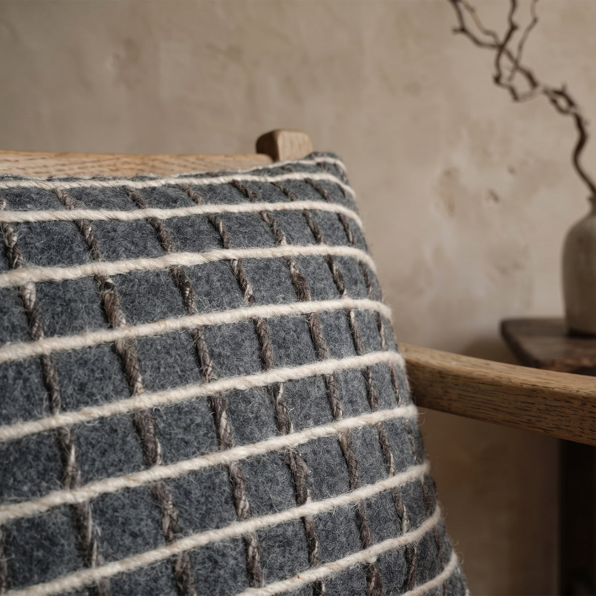 Eden Cushion - Atomic Grey / Brilliant Pearl  [PET YARN]