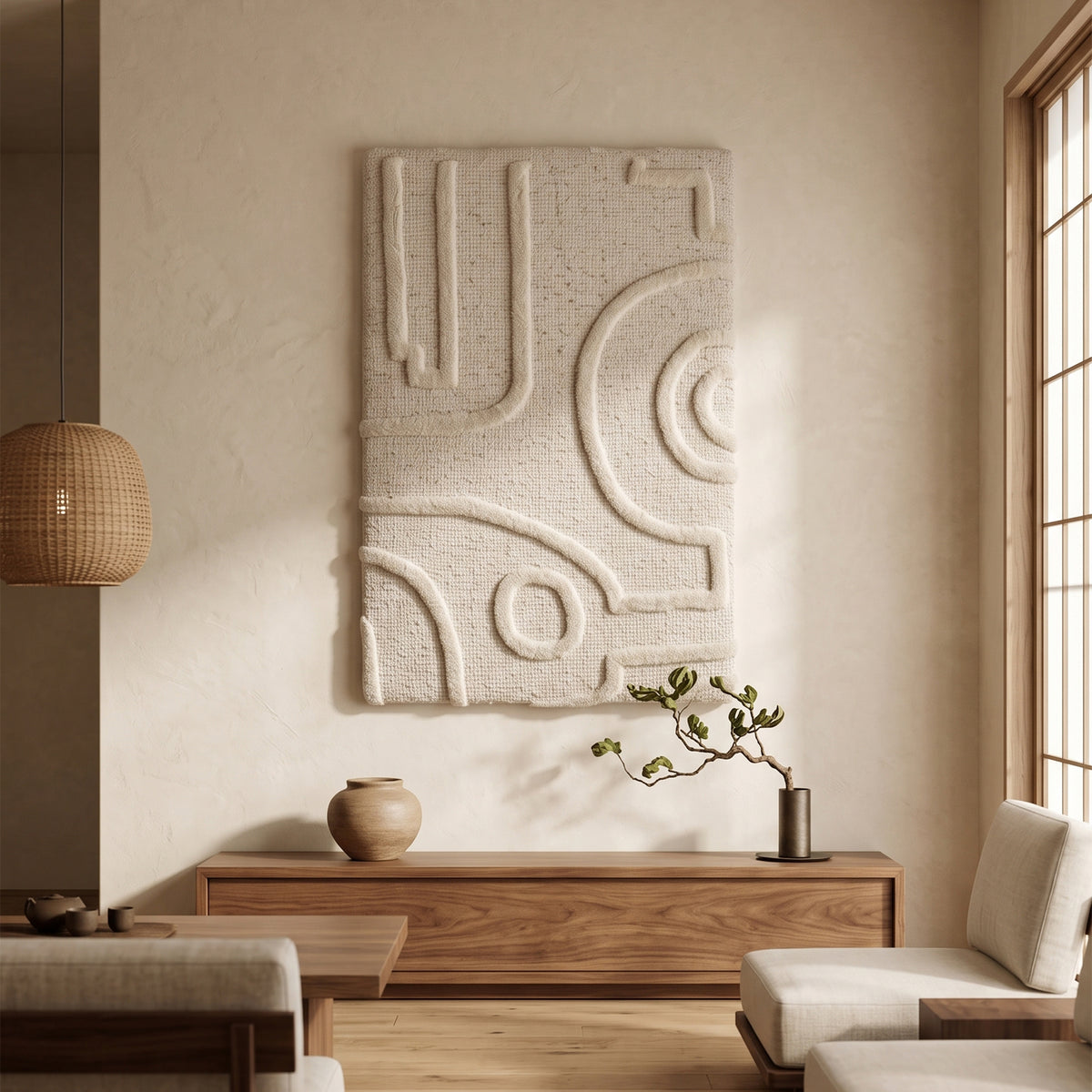 Zuri Wall Art - Shoji White [WOOL]