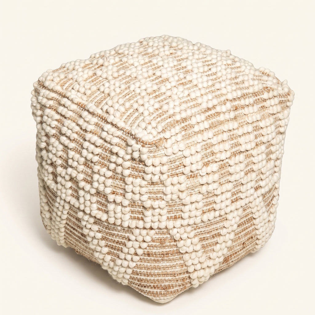 Vernon Pouf - Honey Blond / Kawaii Cream [WOOL+JUTE+COTTON]