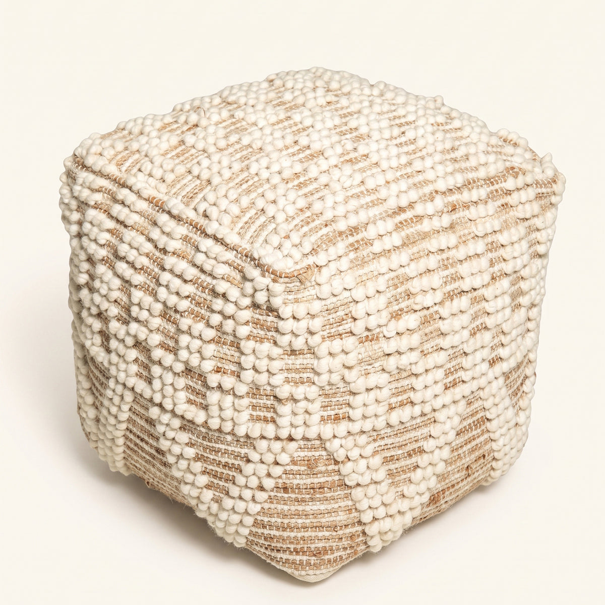 Vernon Pouf - Honey Blond / Kawaii Cream [WOOL+JUTE+COTTON]