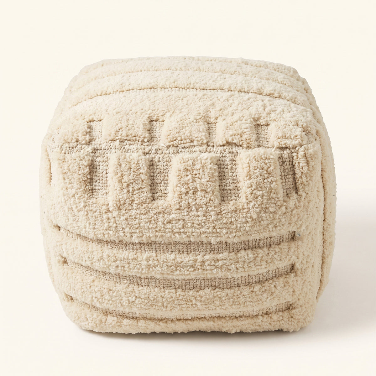 Lark Pouf - Ivory Porcelain [WOOL+COTTON]