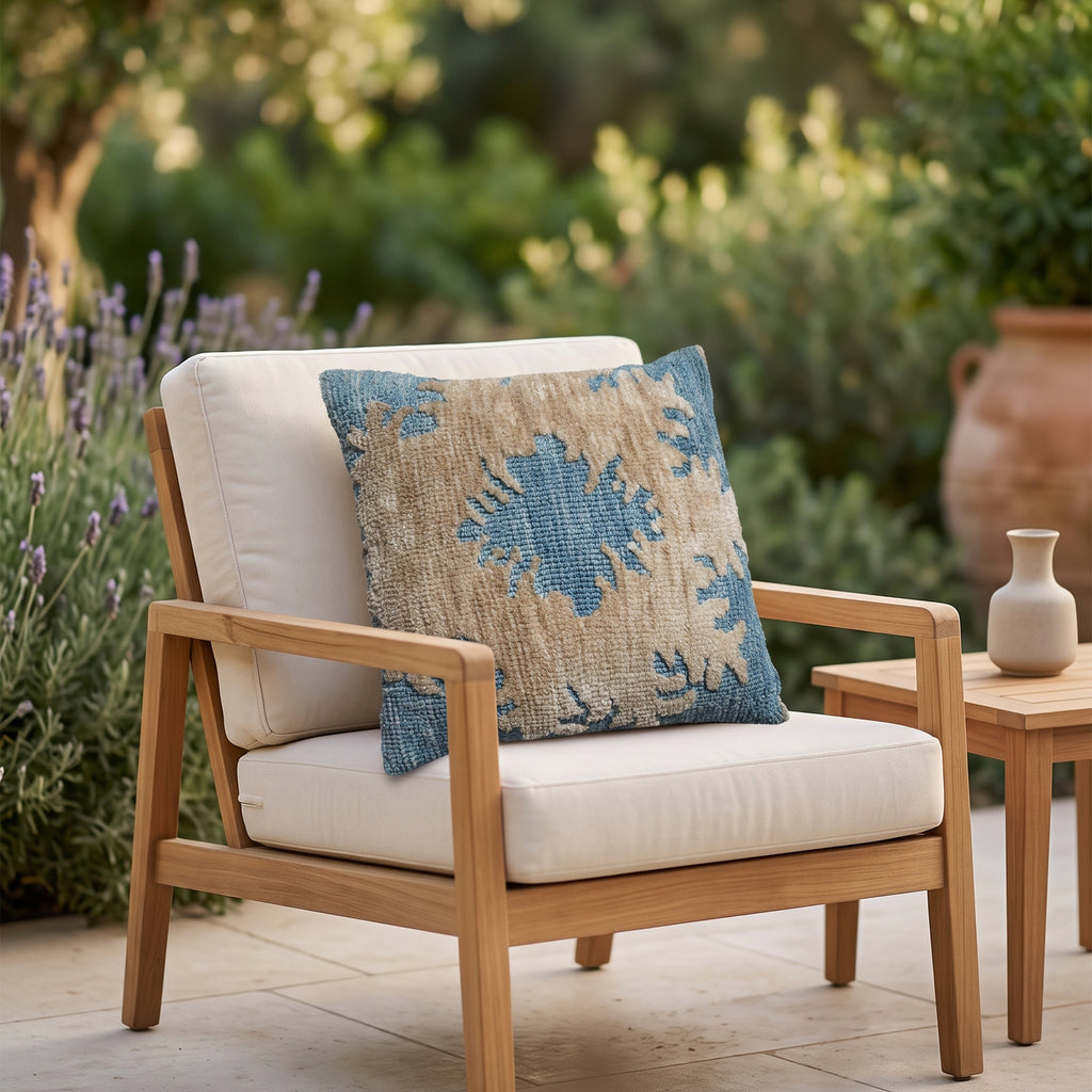 Perry Cushion - Smalt Blue / Beige Dune  [WOOL]