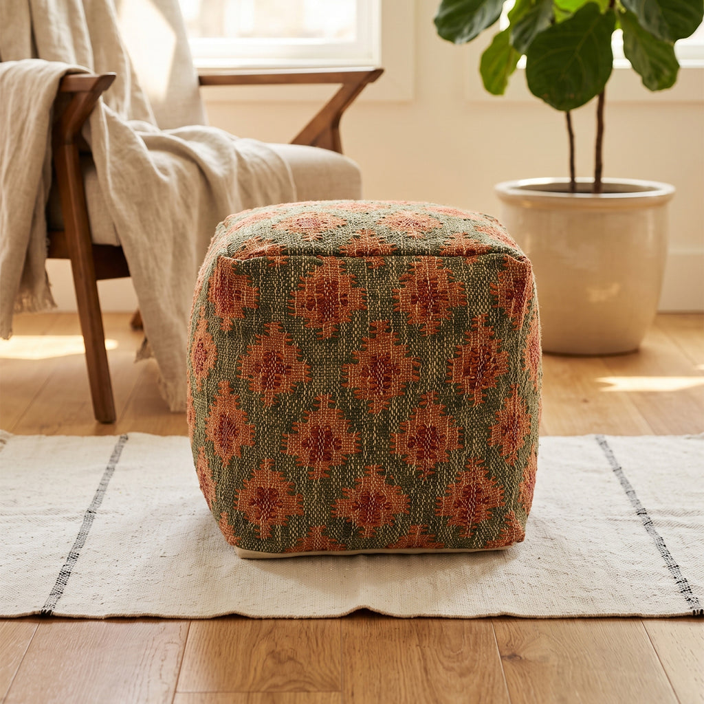 Arizona Pouf - Spanish Bistre / Sedona / Stiletto [JUTE+COTTON]