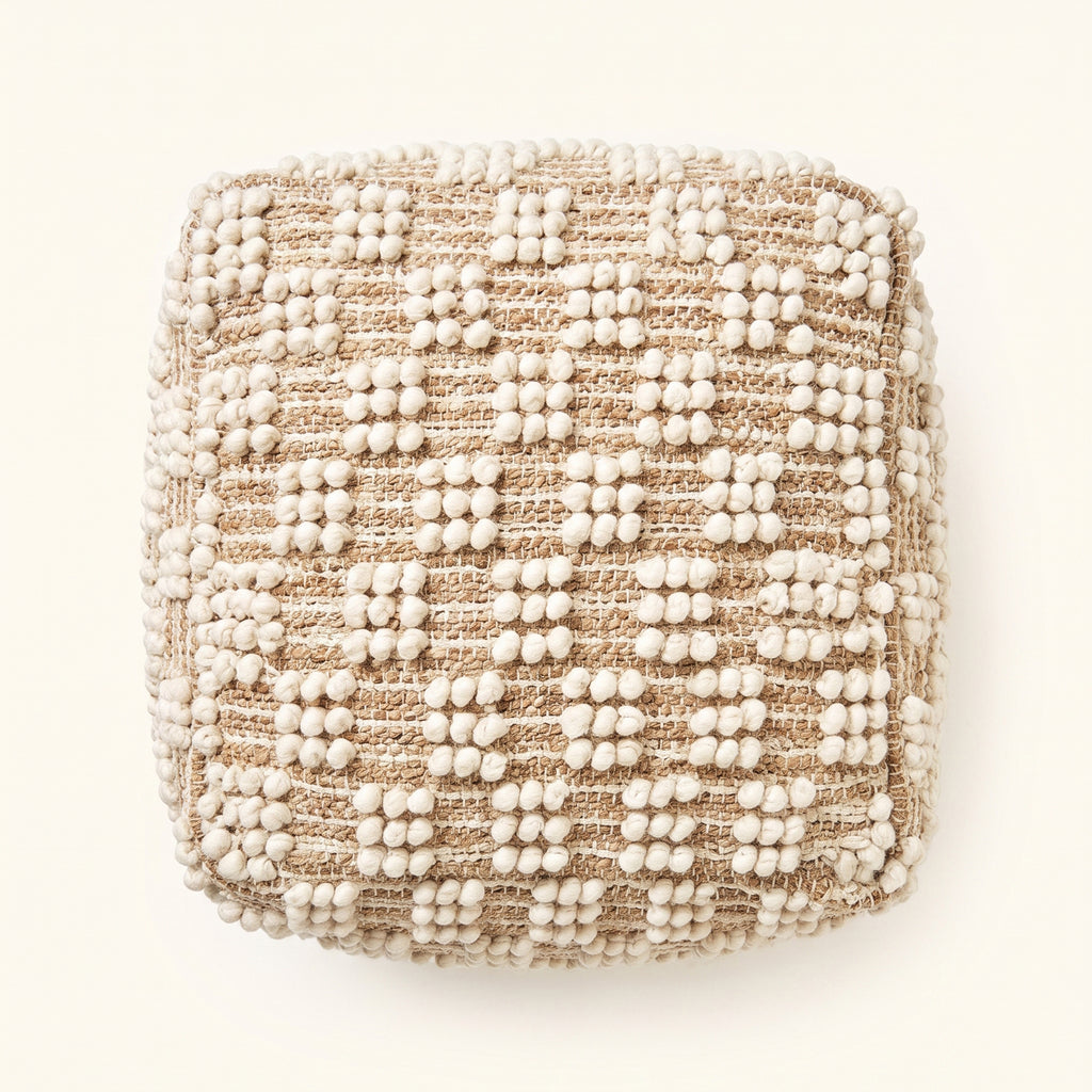 Vernon Pouf - Honey Blond / Kawaii Cream [WOOL+JUTE+COTTON]