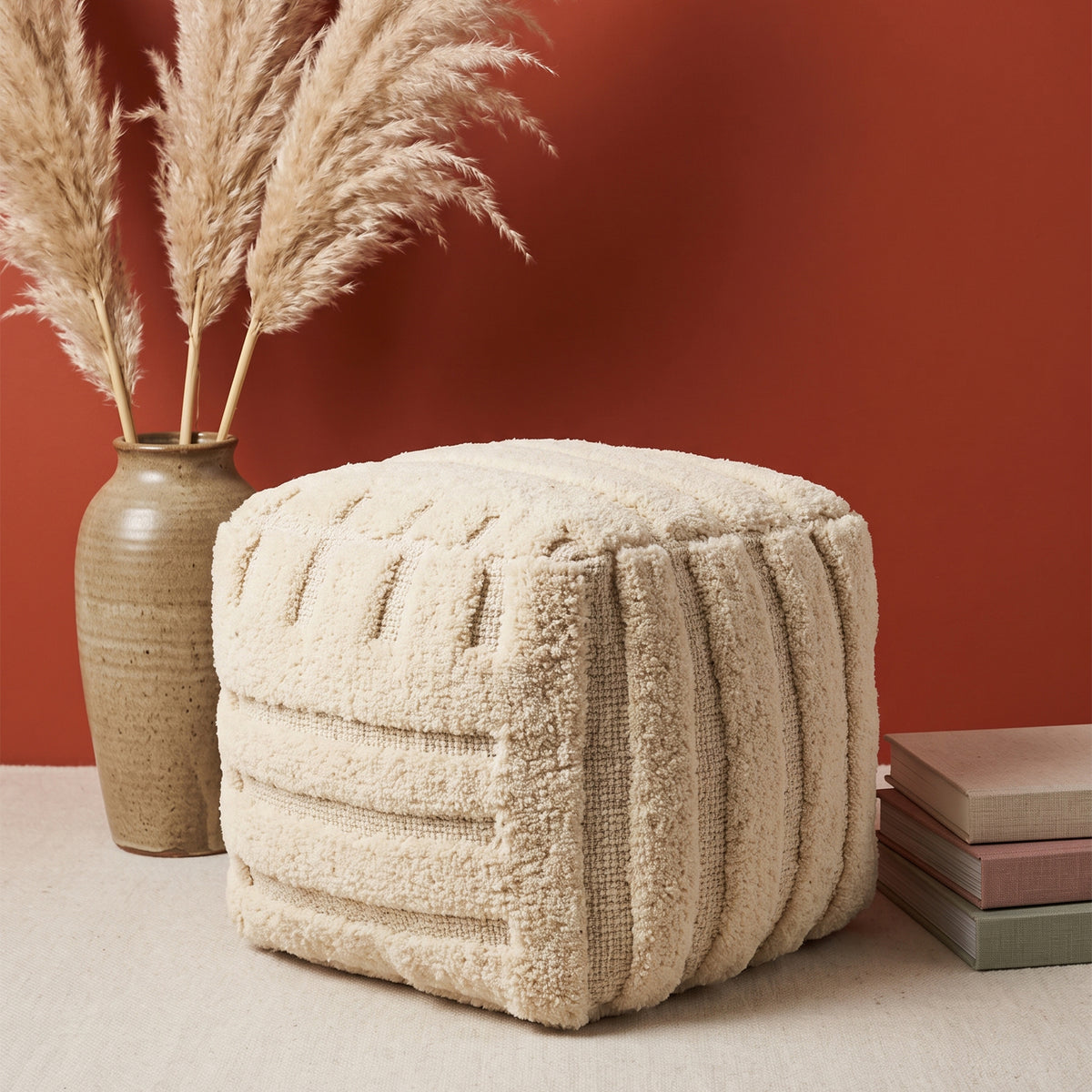 Lark Pouf - Ivory Porcelain [WOOL+COTTON]