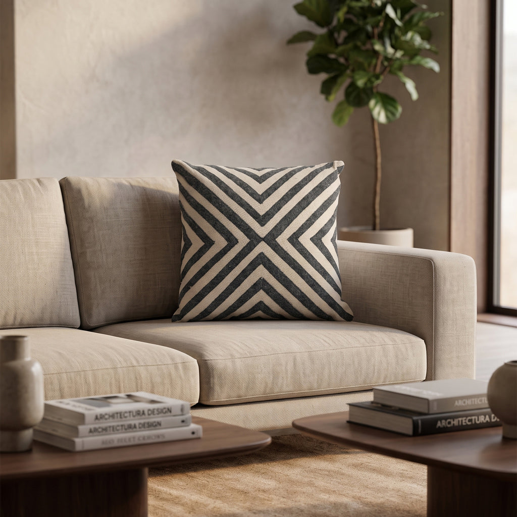 Orchard Cushion - Dark Graphite / Beige Glory [COTTON]