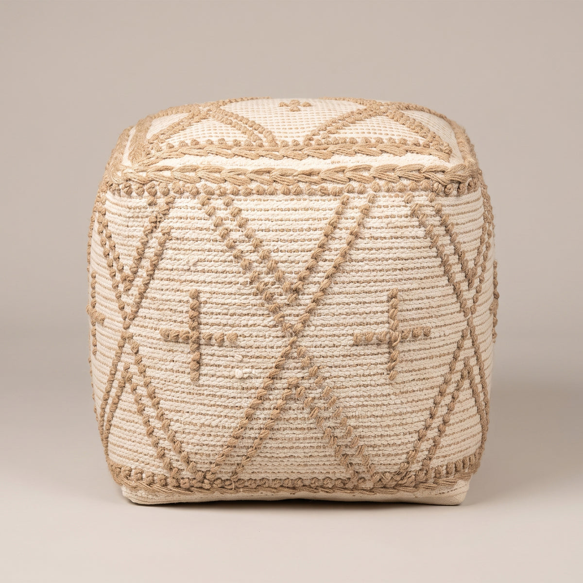 Sterling Pouf - Pure Beige Cashmere [WOOL+JUTE+COTTON]