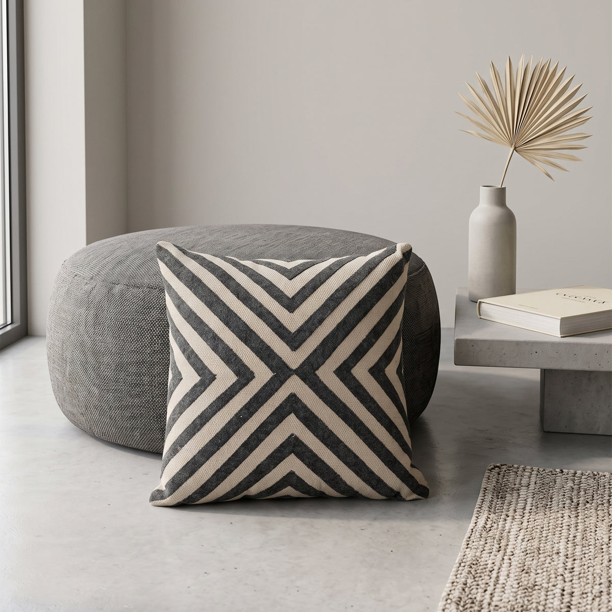 Orchard Cushion - Dark Graphite / Beige Glory [COTTON]