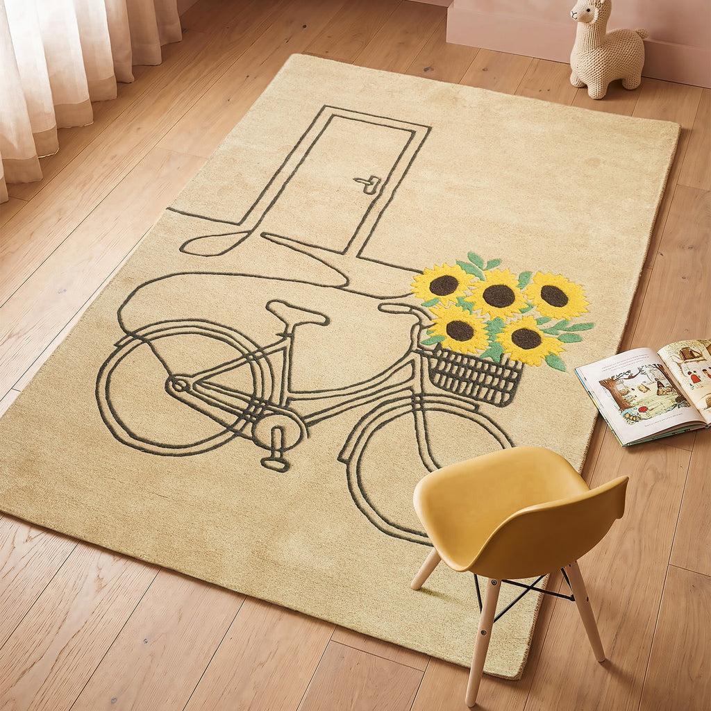 Aurelia Rug -Aesthetic Yellow / Musket Brown / Ivy / Gold [INDIAN BLEND WOOL]