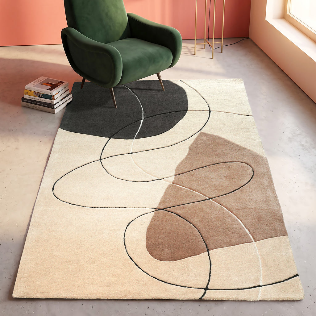 Siena Rug - Mocha Mousse / Black Grain / Cake Batter [WOOL]