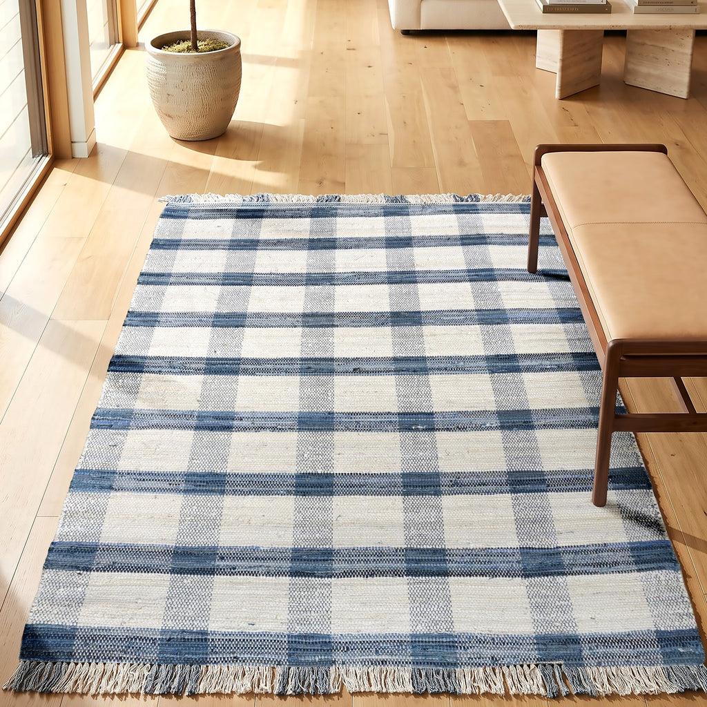 Prairie Rug - Blue Whale / Soft Grey / White [DENIM]