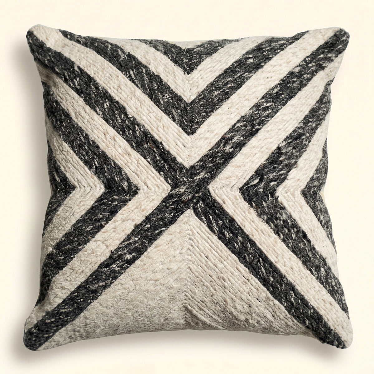 Alpine Cushion - Pearl Bush / Black Wool [PET YARN]