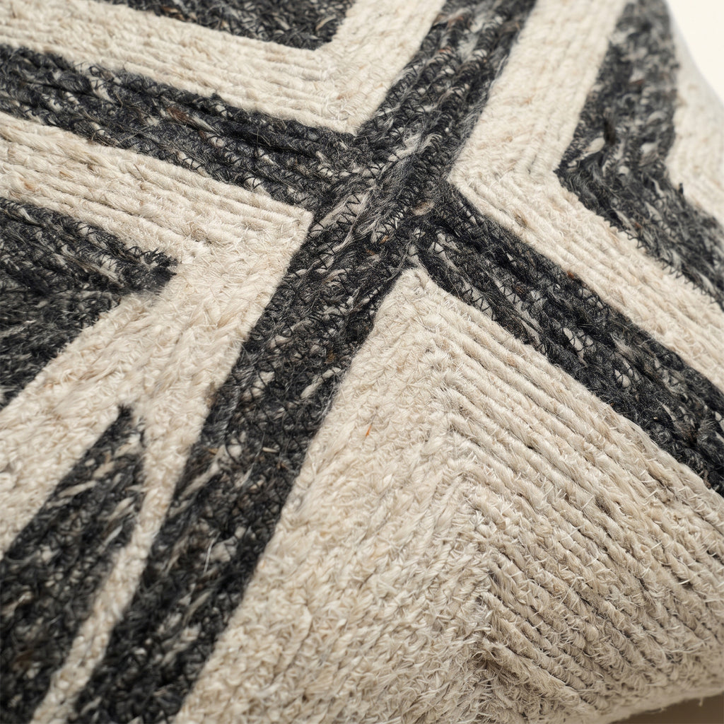 Alpine Cushion - Pearl Bush / Black Wool [PET YARN]