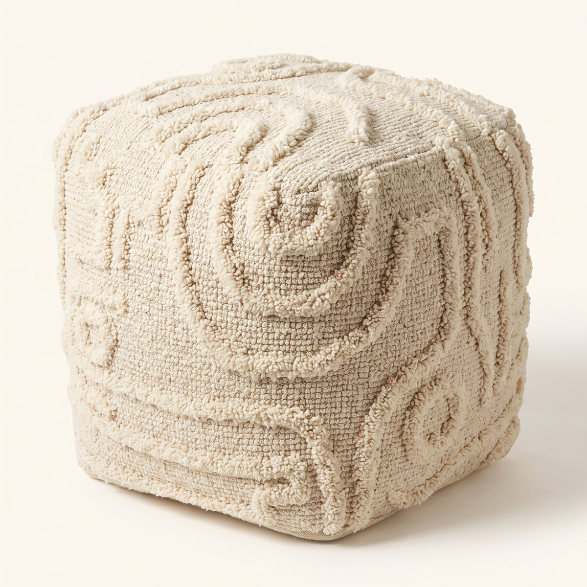 Palmer Pouf - Dusky Tan / Vintage Lace [WOOL+COTTON]