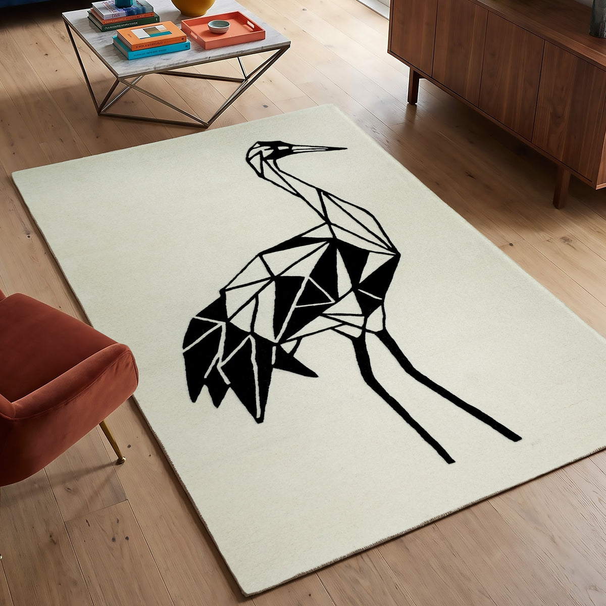 Ostriva Rug -  WoodSmoke / Pearl Bush [INDIAN BLEND WOOL]