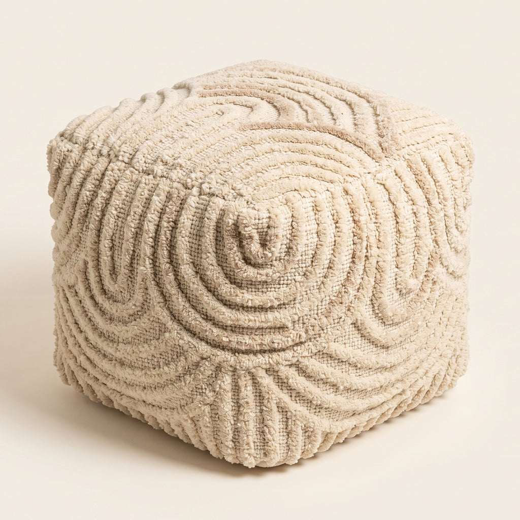 Alaska Pouf - Sombrero Tan / Smooth Cream [WOOL+COTTON]
