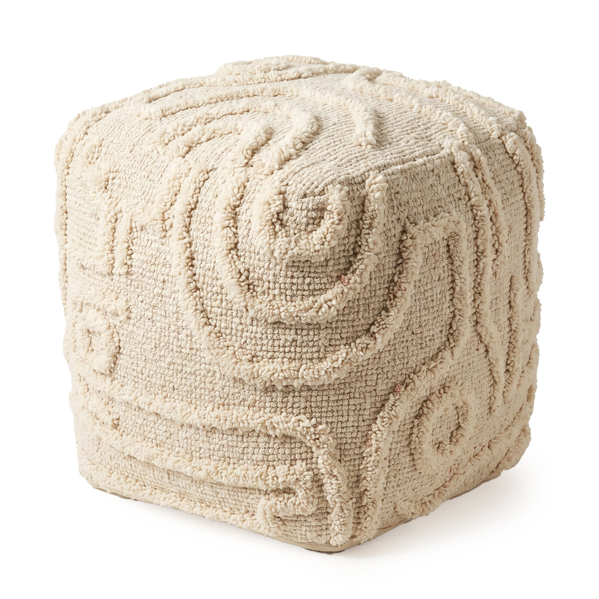 Palmer Pouf - Dusky Tan / Vintage Lace [WOOL+COTTON]