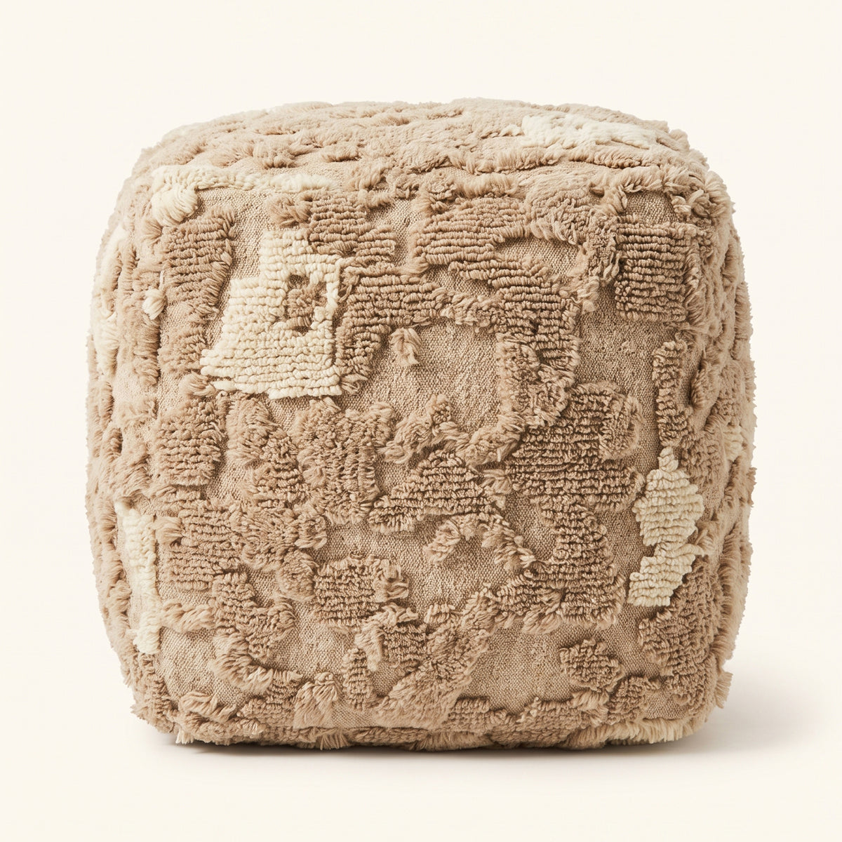 Stowe Pouf - Pale Mushroom / Cookie Brown / Bone Cream [WOOL+COTTON]