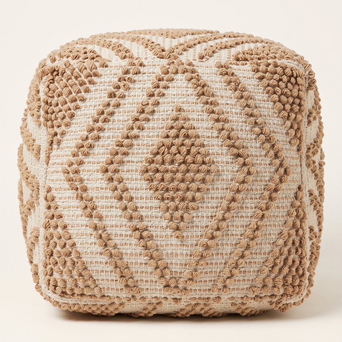Milford Pouf - Natural Oak / Neutral Pearl White [JUTE+COTTON]