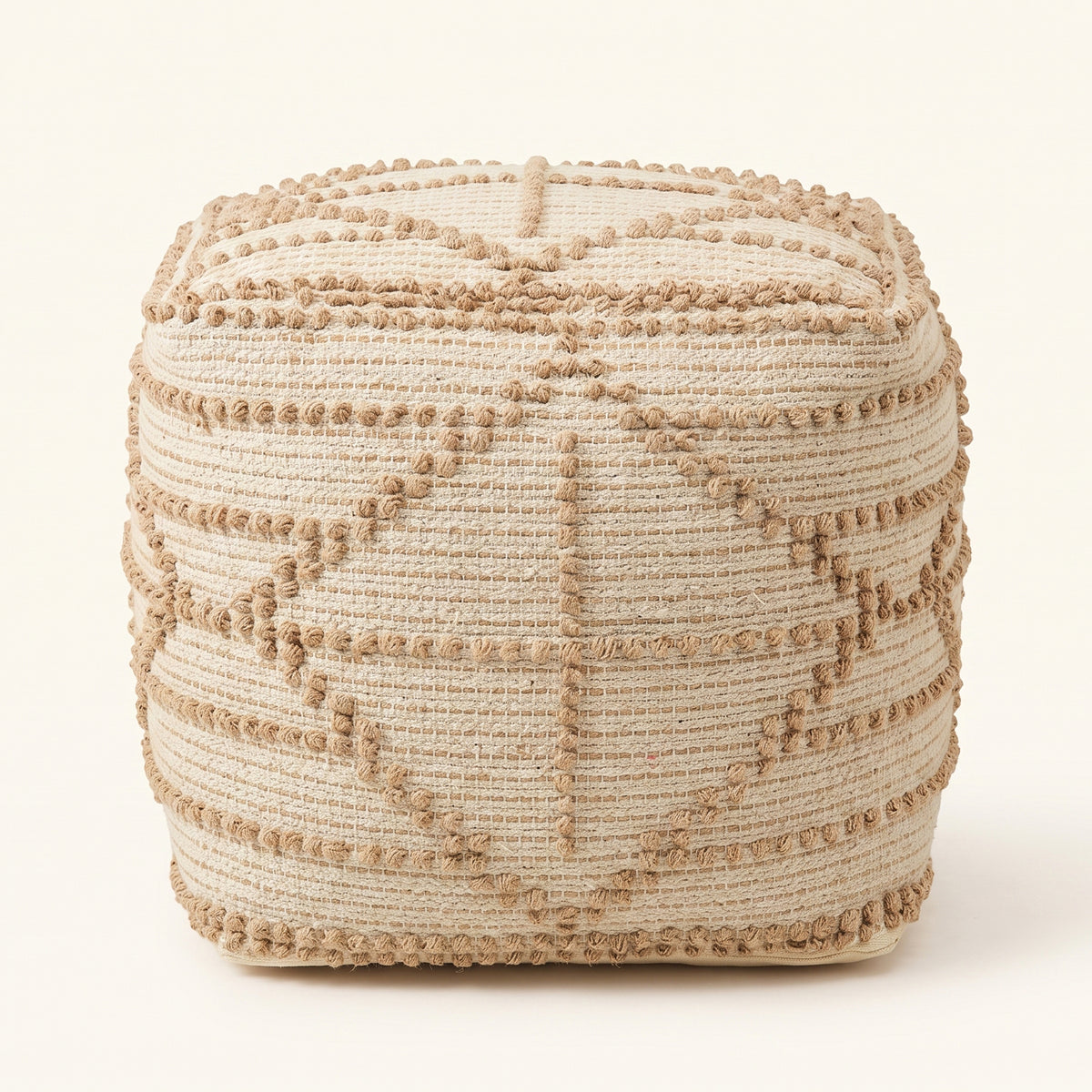 Weston Pouf - Caramel Beach / Muted Off White [JUTE+COTTON]