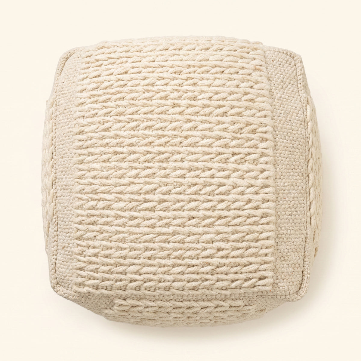 Marion Pouf - Ivory Porcelain / Worn White [WOOL+COTTON]